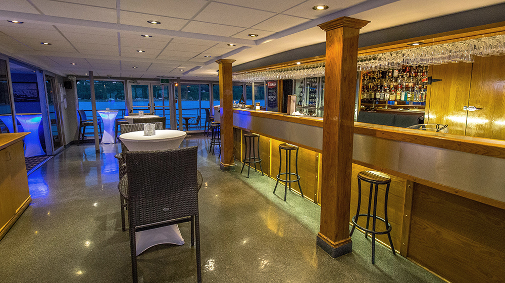 Bar on Deck B of the AML Louis Jolliet ship in Quebec City