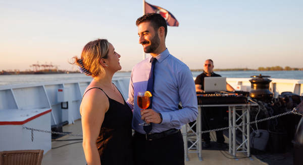  Couple talking with a friend