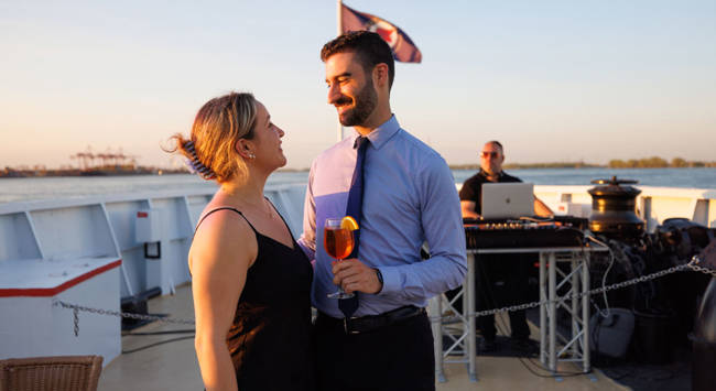  Couple talking with a friend