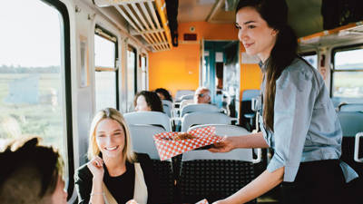 Service inside the Train de Charlevoix