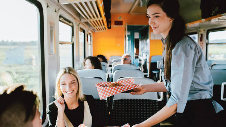 Service inside the Train de Charlevoix