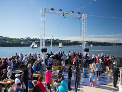 Passengers on the terrace of the AML Cavalier Maxim