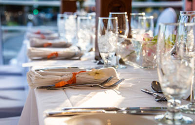 Table set for a wedding