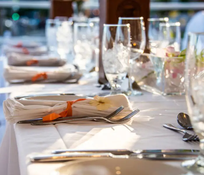 Table set for a wedding