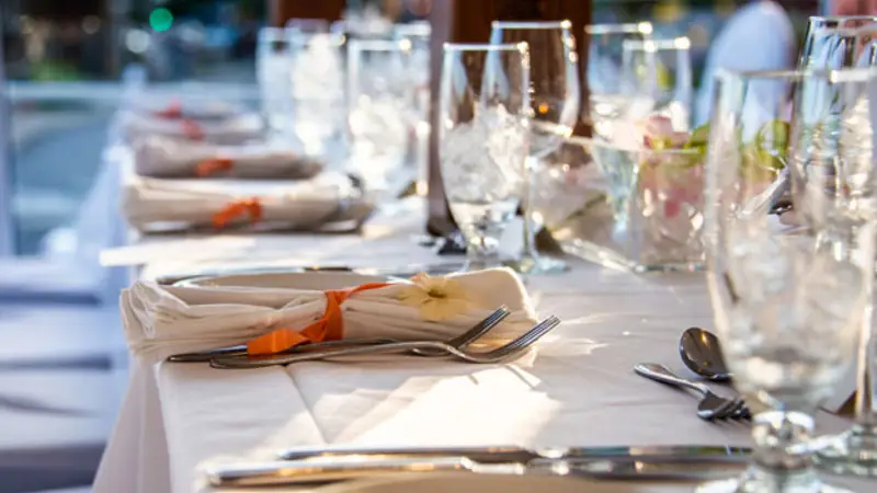 Table set for a wedding