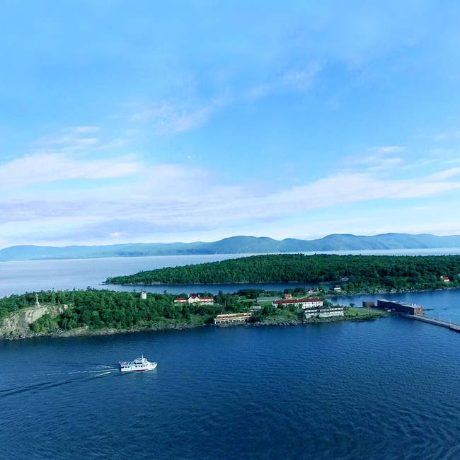 Vue aérienne de Grosse-Île
