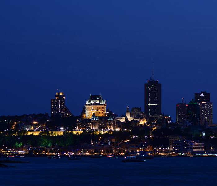 Québec illuminée de nuit