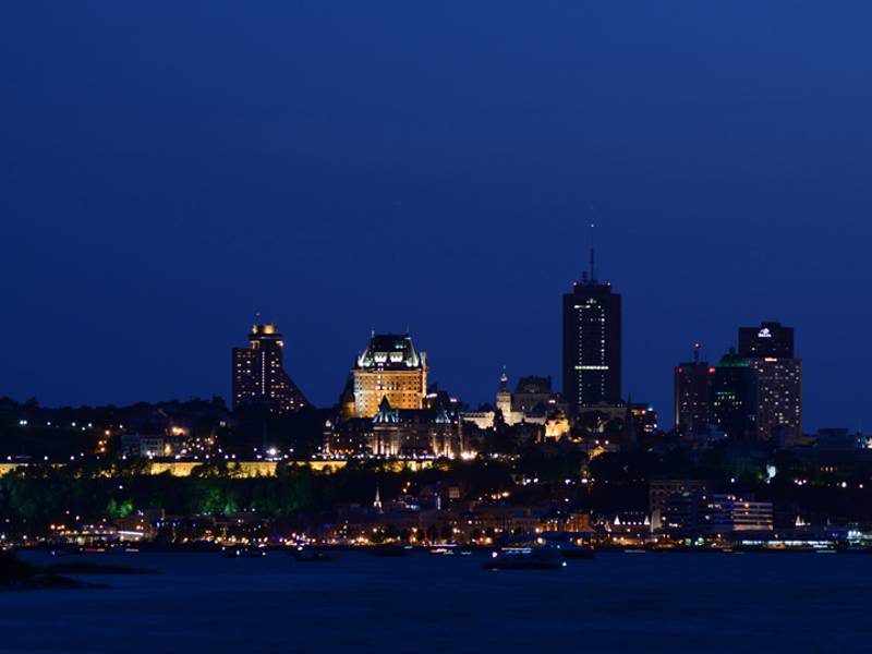 Quebec illuminated at night