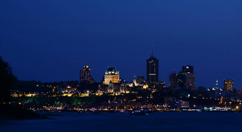 Quebec illuminated at night