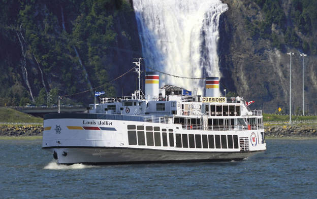 Louis Jolliet in front of the Montmorency Falls