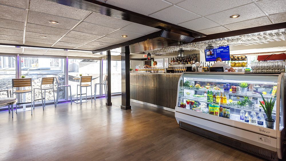 Display case of the bistro on the AML Cavalier Maxim ship