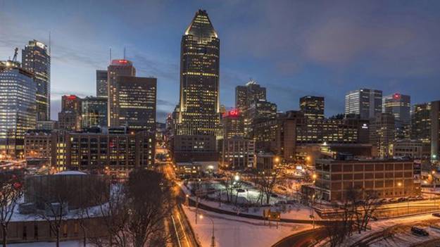 Montreal on a winter evening