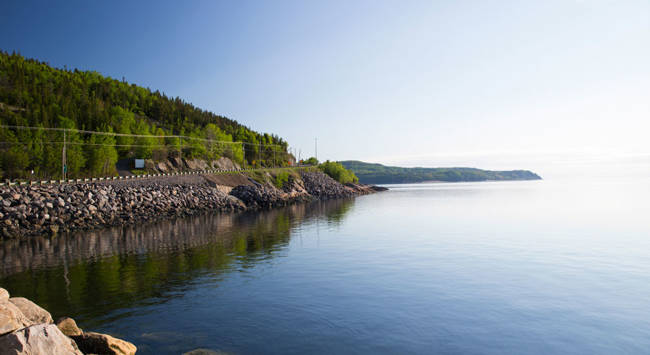 Route on the St. Lawrence coast