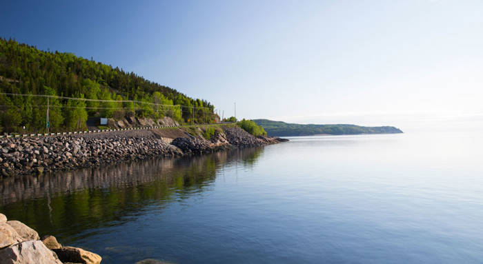 Route on the St. Lawrence coast
