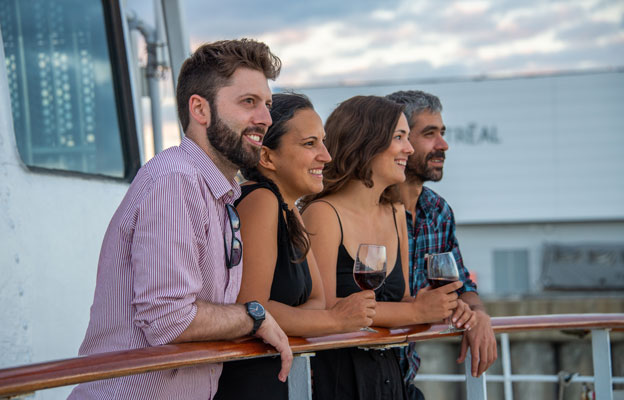 Passengers on the terrace of the AML Cavalier Maxim