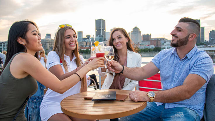 Cheers on a terrace